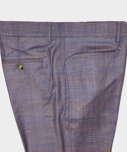 Real Hoxton Pastel Violet Prince of Wales Check FrogmouthTrousers