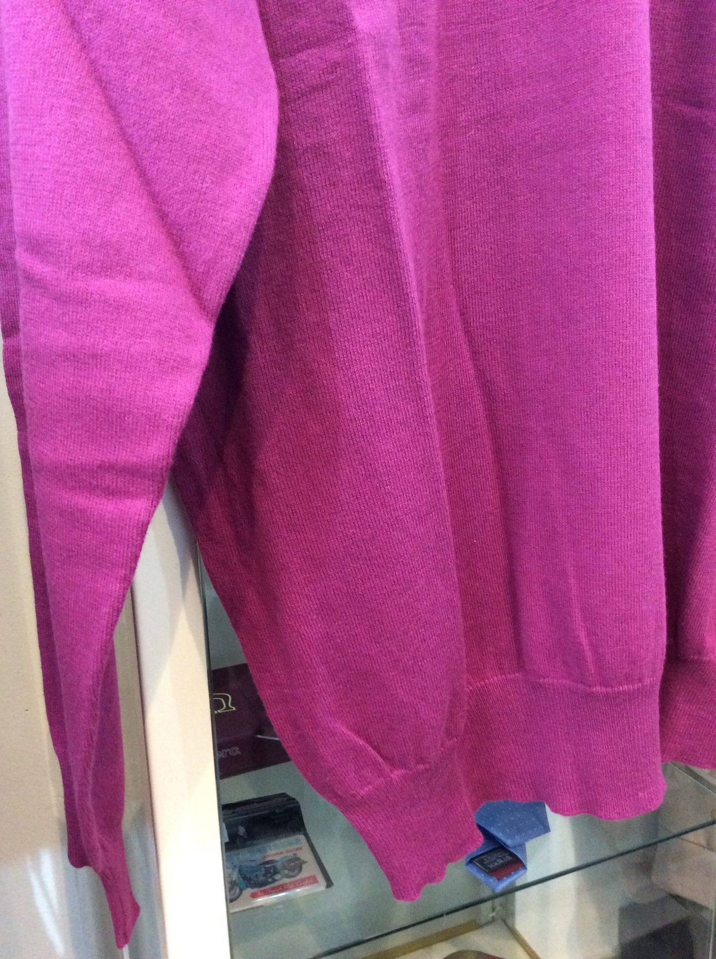 SALE Peter Gribby Premium Cotton and Cashmere Blend V-Neck Jumper, Beetroot