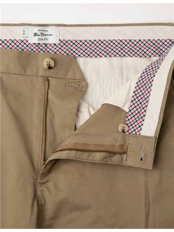Ben Sherman Slim Stretch Chinos, Stone, 30” Leg