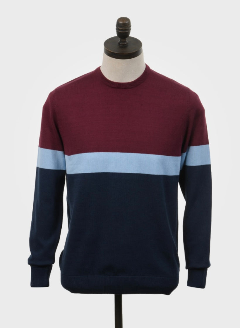 Art Gallery ‘Ski’ Knitted Crew Neck Jumper, Windsor Wine