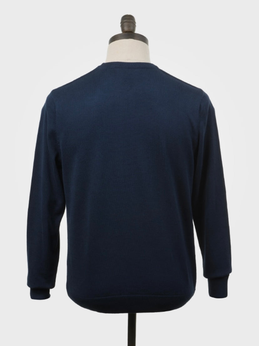 Art Gallery ‘Kosmos’ Knitted Crew Neck Striped Jumper, Navy