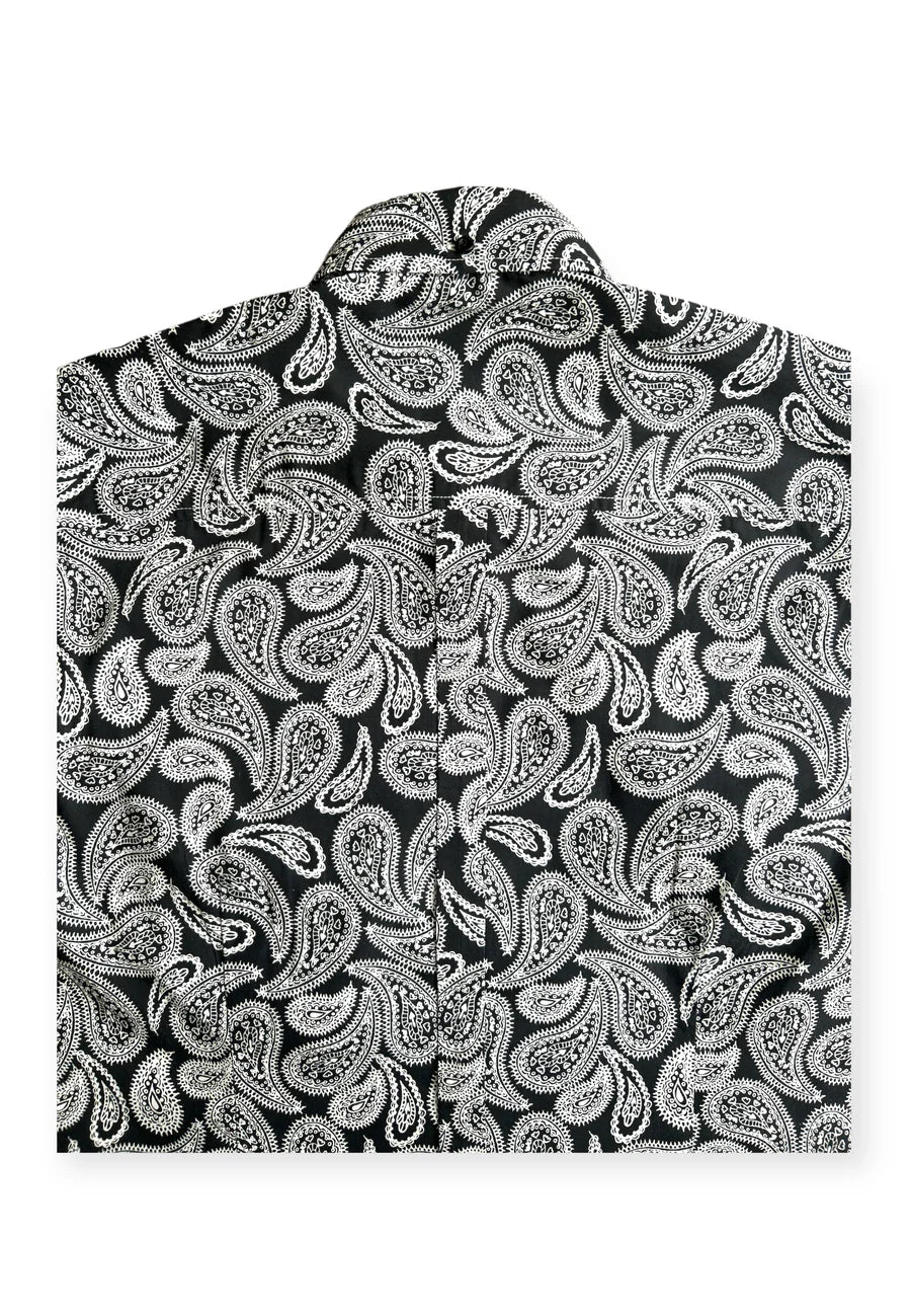 Merc ‘Ralph’ Paisley Shirt, Black & White