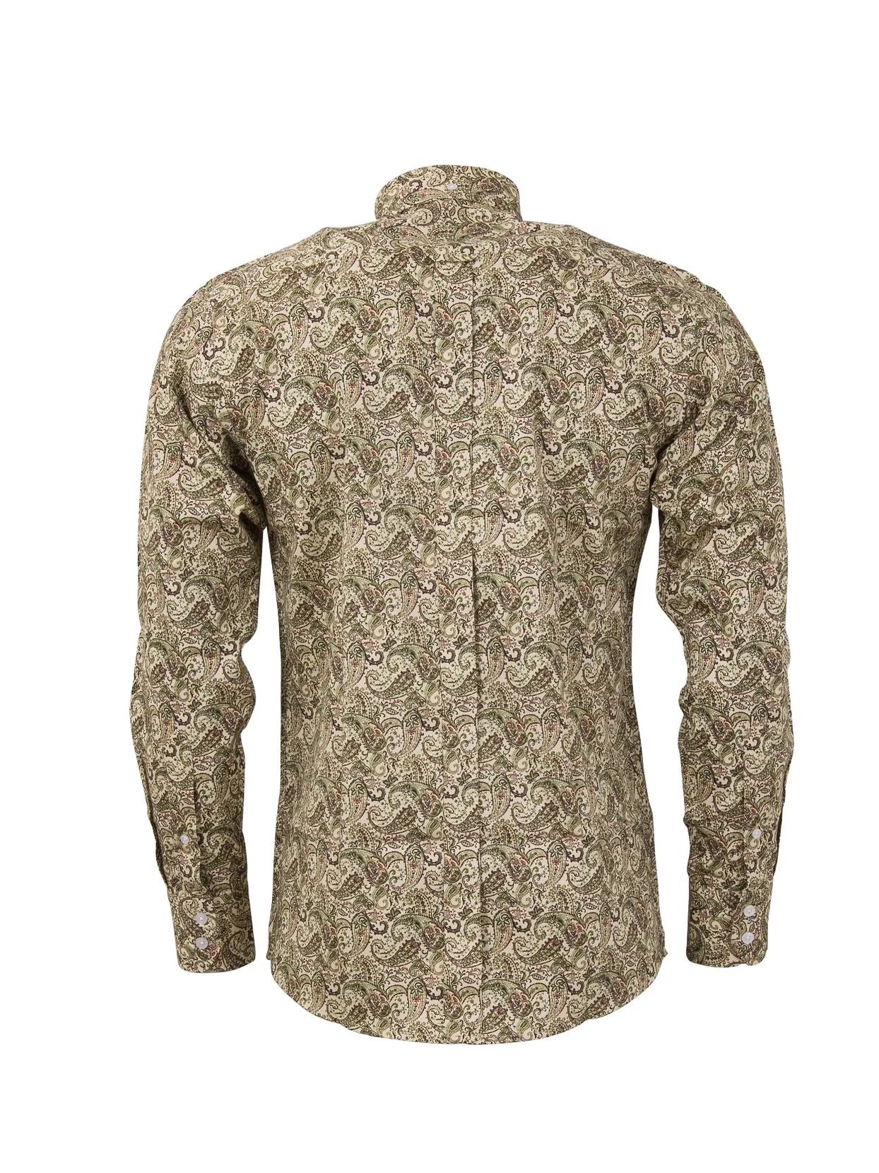 Relco Long Sleeved Paisley Shirt, Stone
