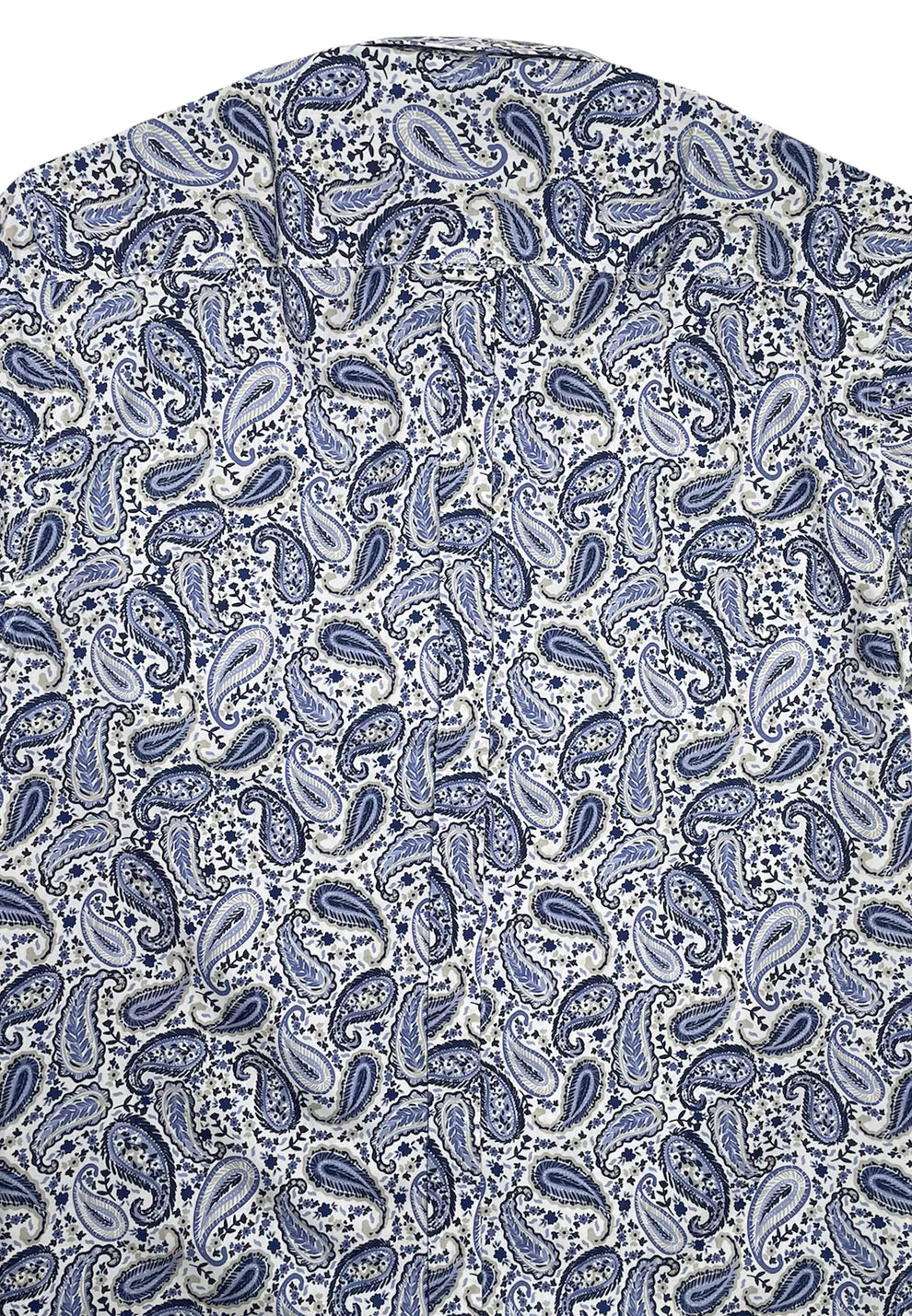 Merc ‘Boreland’ Short Sleeved Paisley Shirt, Blue and White