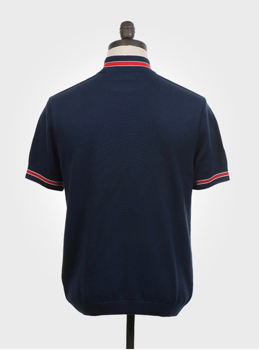 Art Gallery ‘Rael’ Knitted T-Shirt, Navy Blue