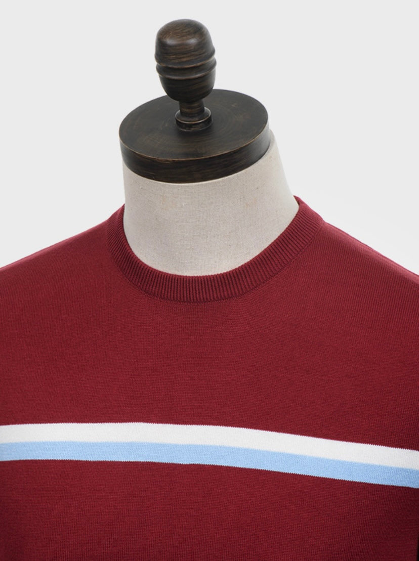 Art Gallery ‘Higgins’ Knitted T-Shirt, Wine