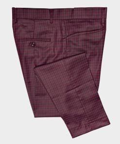 Real Hoxton Maroon & Black Check Frogmouth Trousers