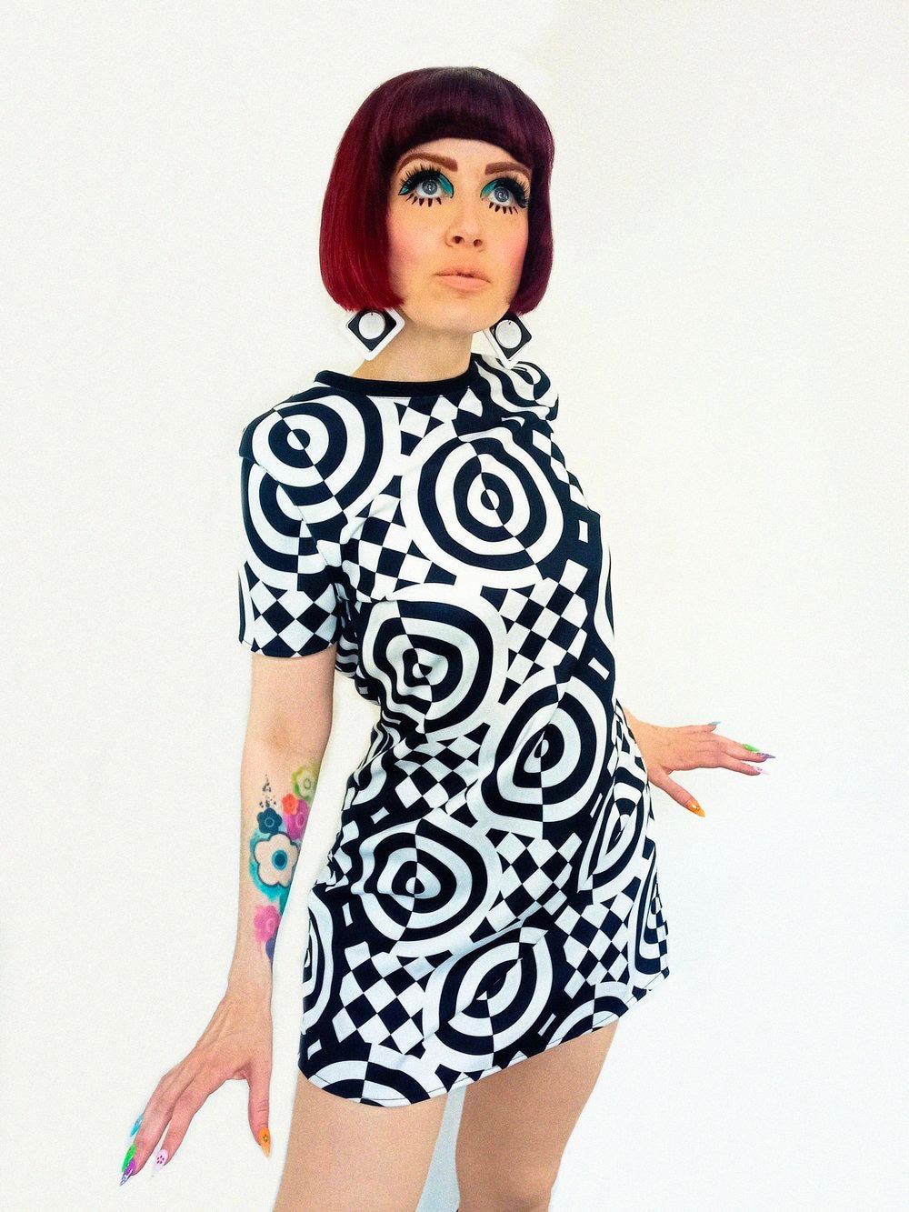 Love Her Madly ‘Jessie’ Pop Art Mod Dress, Black and White
