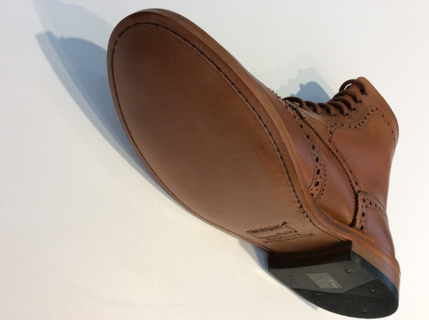 Kensington Classics Leather Lace-Up Brogue Boots, Tan