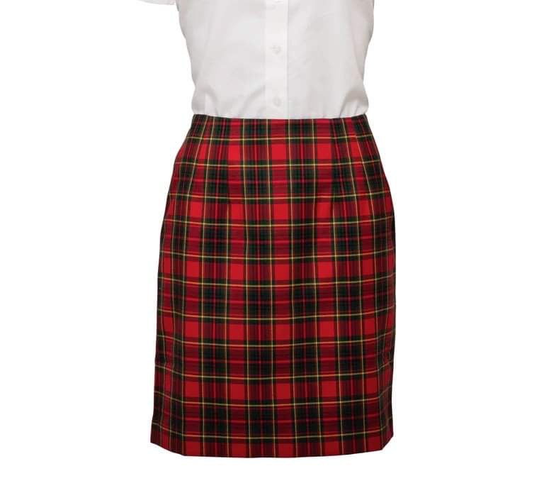 Red Tartan Skirt from Relco