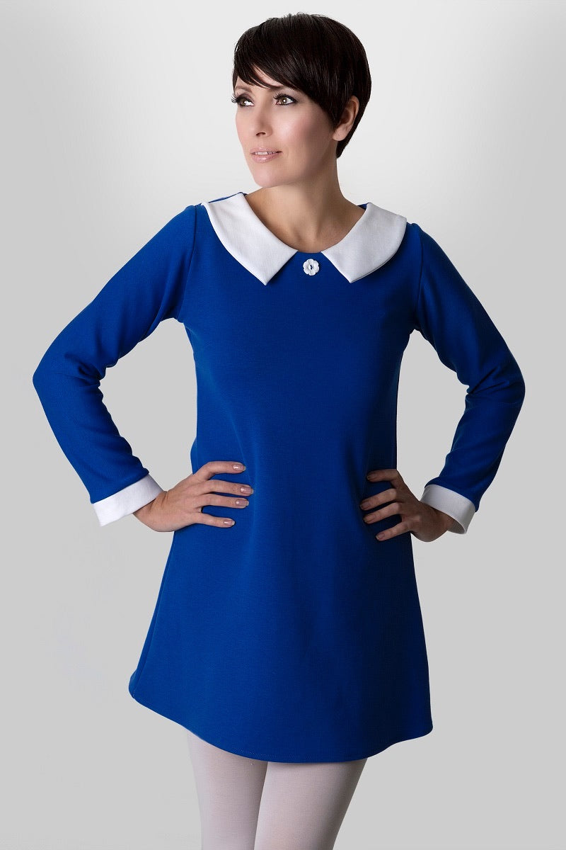 Love Her Madly ‘Valerie’ Royal Blue and White Dress