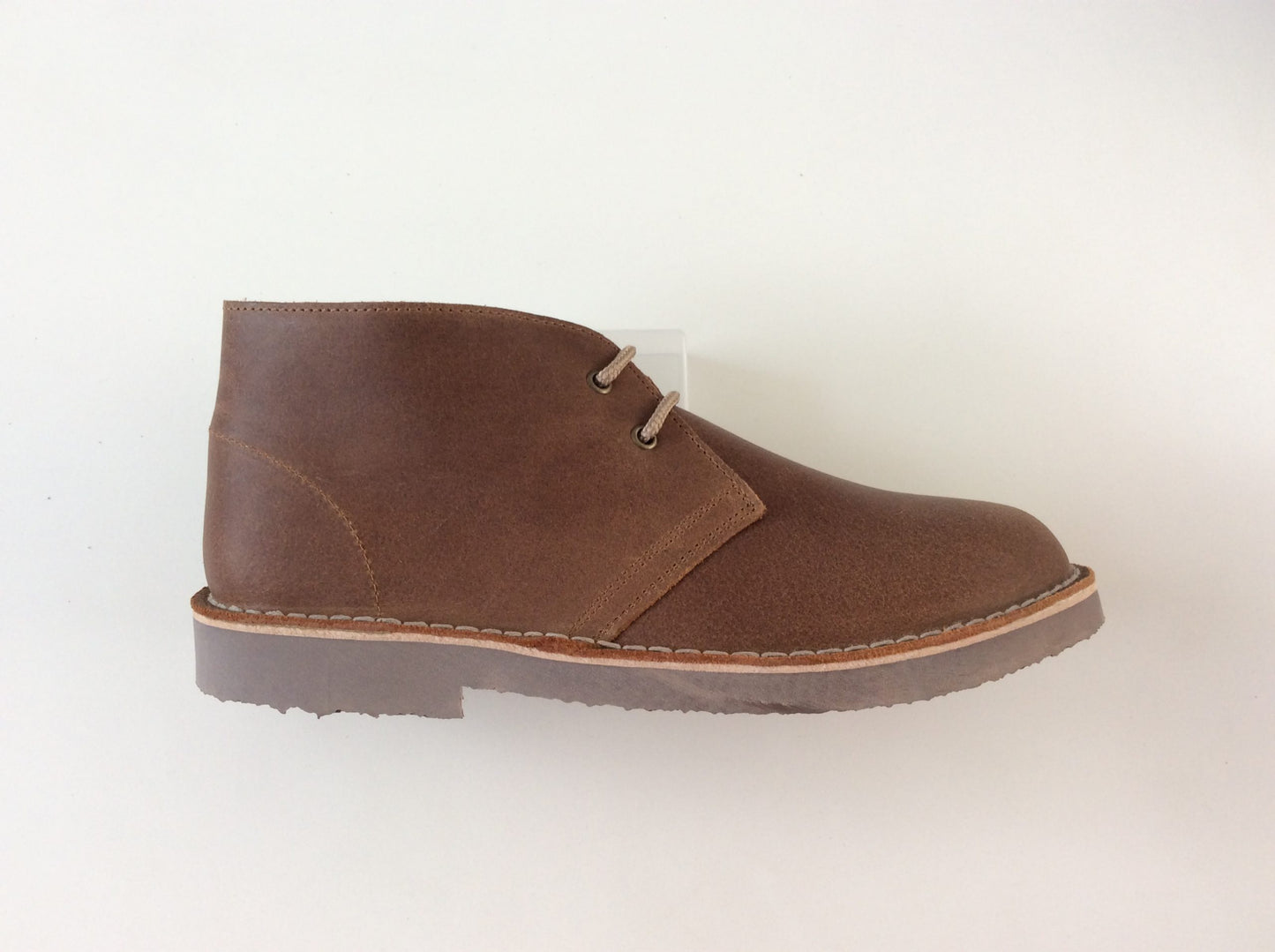 Roamers Classic Style Desert Boots, Brown Leather