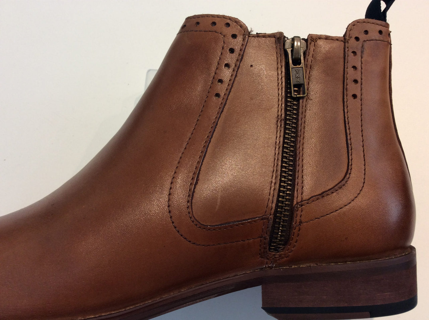 Roamers Zip Ankle Boots, Tan