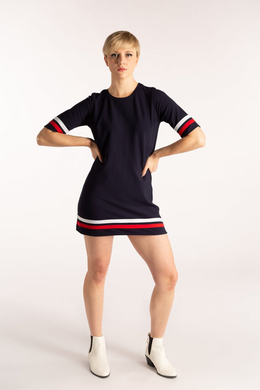 Love Her Madly ‘Bridget’ Navy with Red & White Dress