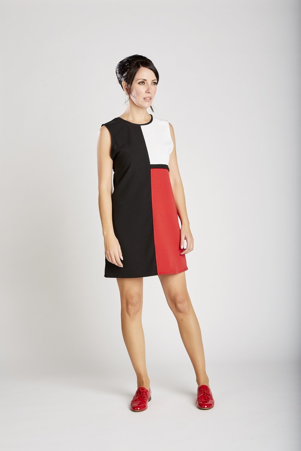 Love Her Madly ‘Nico’ Shift Dress, Pop Art Style In Black, White & Red