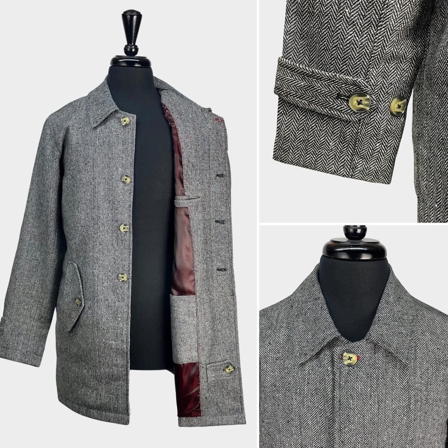Herringbone Wool Mac Coat from Real Hoxton