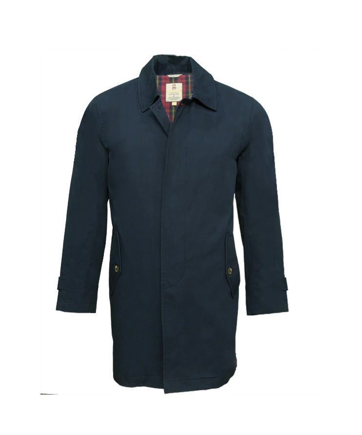 Rain Mac Coat from Real Hoxton, Navy