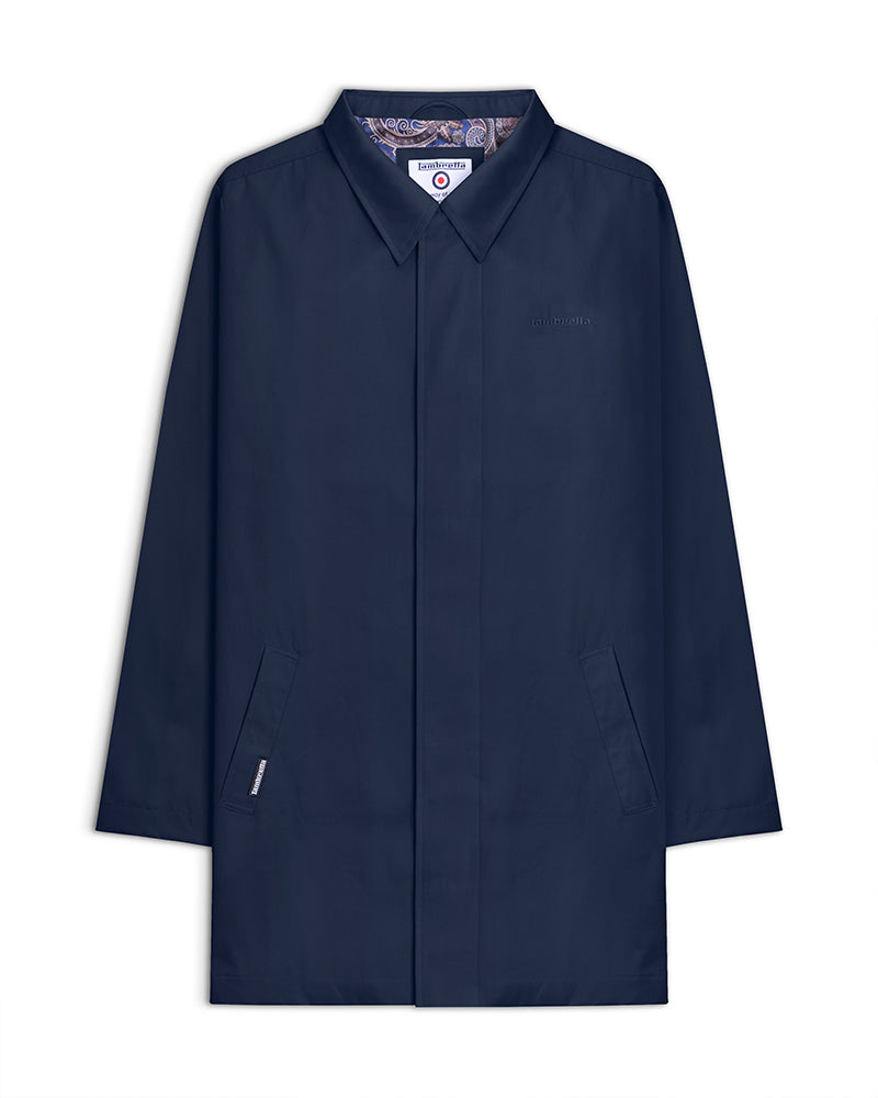 Lambretta Coated Mac Coat, Navy