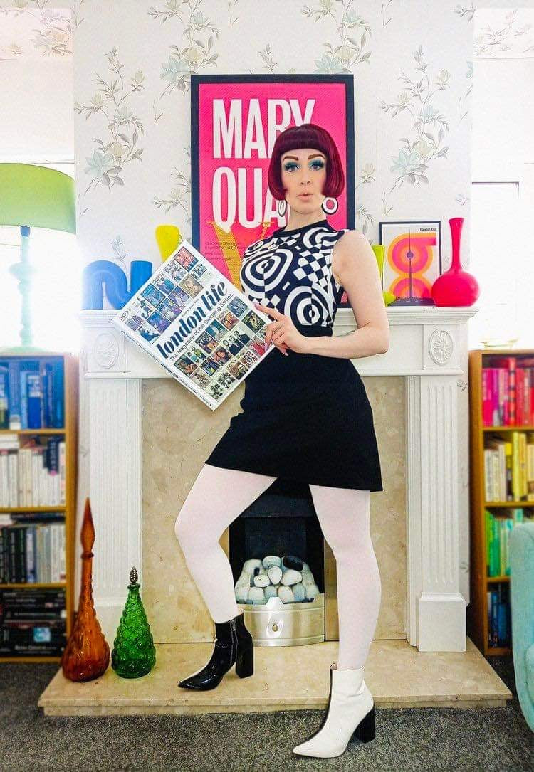 Love Her Madly ‘Iris’ Op-Art Mini Dress, Black & White