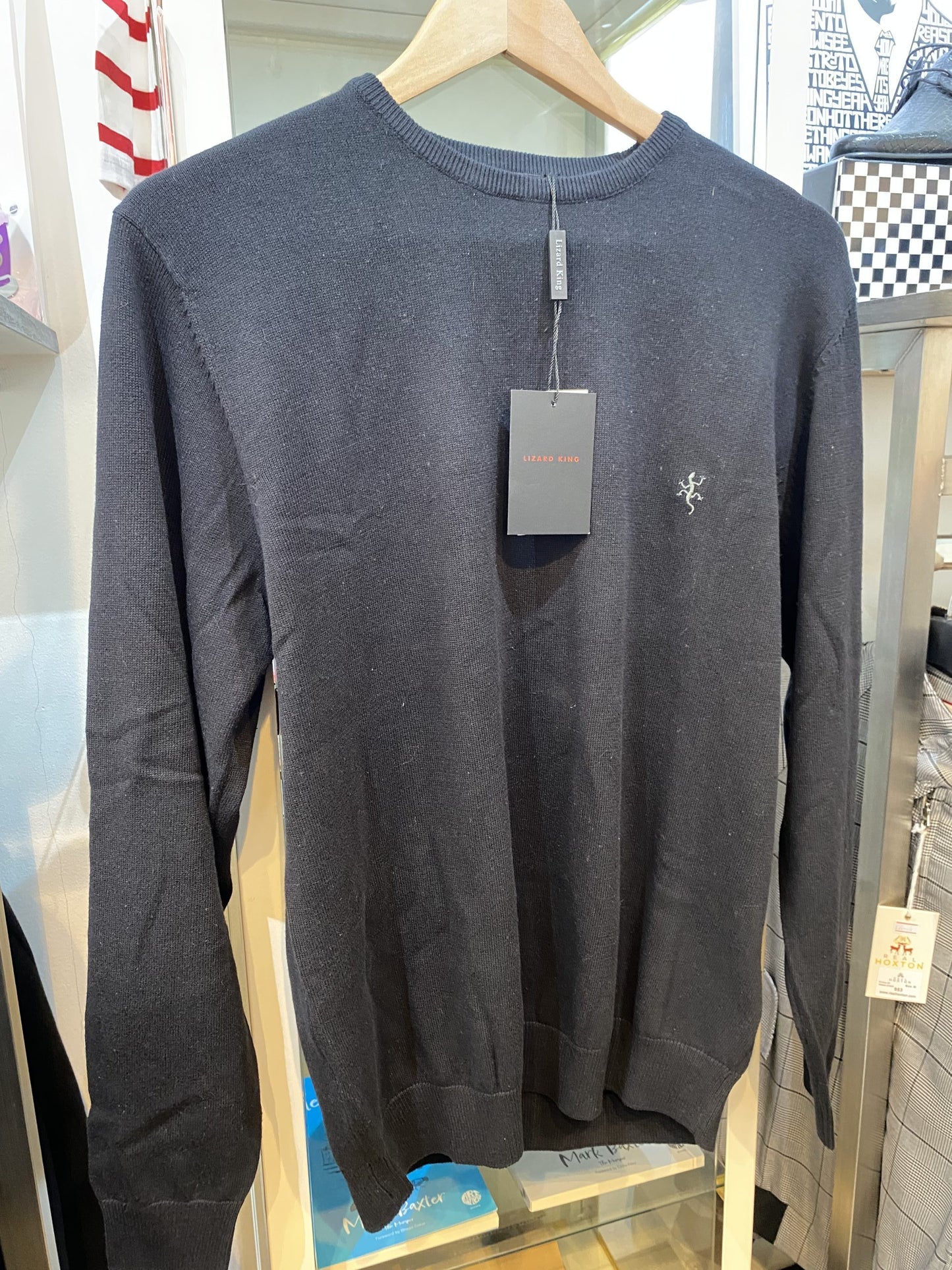 SALE Round Neck, Long Sleeved Jumper from Lizard King, Black