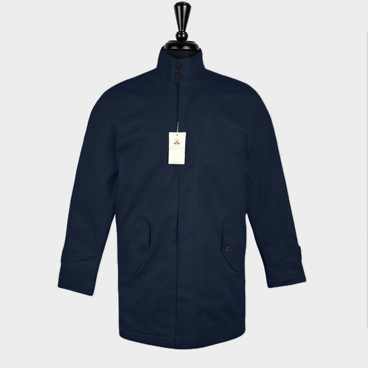 Quilted Mac Coat from Real Hoxton, Navy
