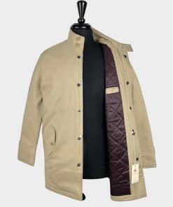 Quilted Mac Coat from Real Hoxton, Beige