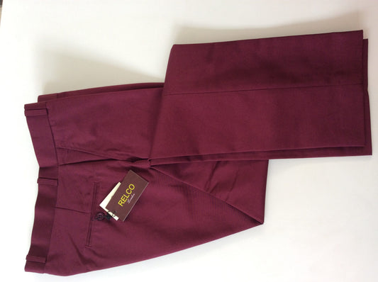 Relco Burgundy Sta-Press Trousers