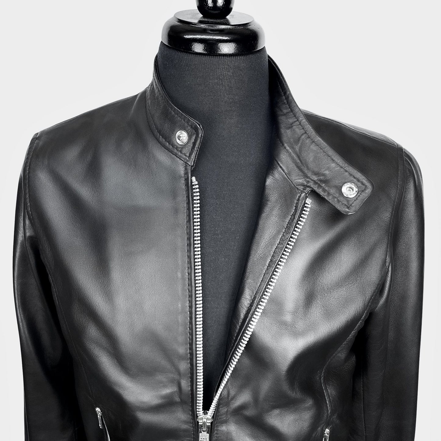 Black Leather Cafe Racer Jacket from Real Hoxton