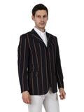 Relco Striped Boating Blazer, Navy with Gold & Burgundy