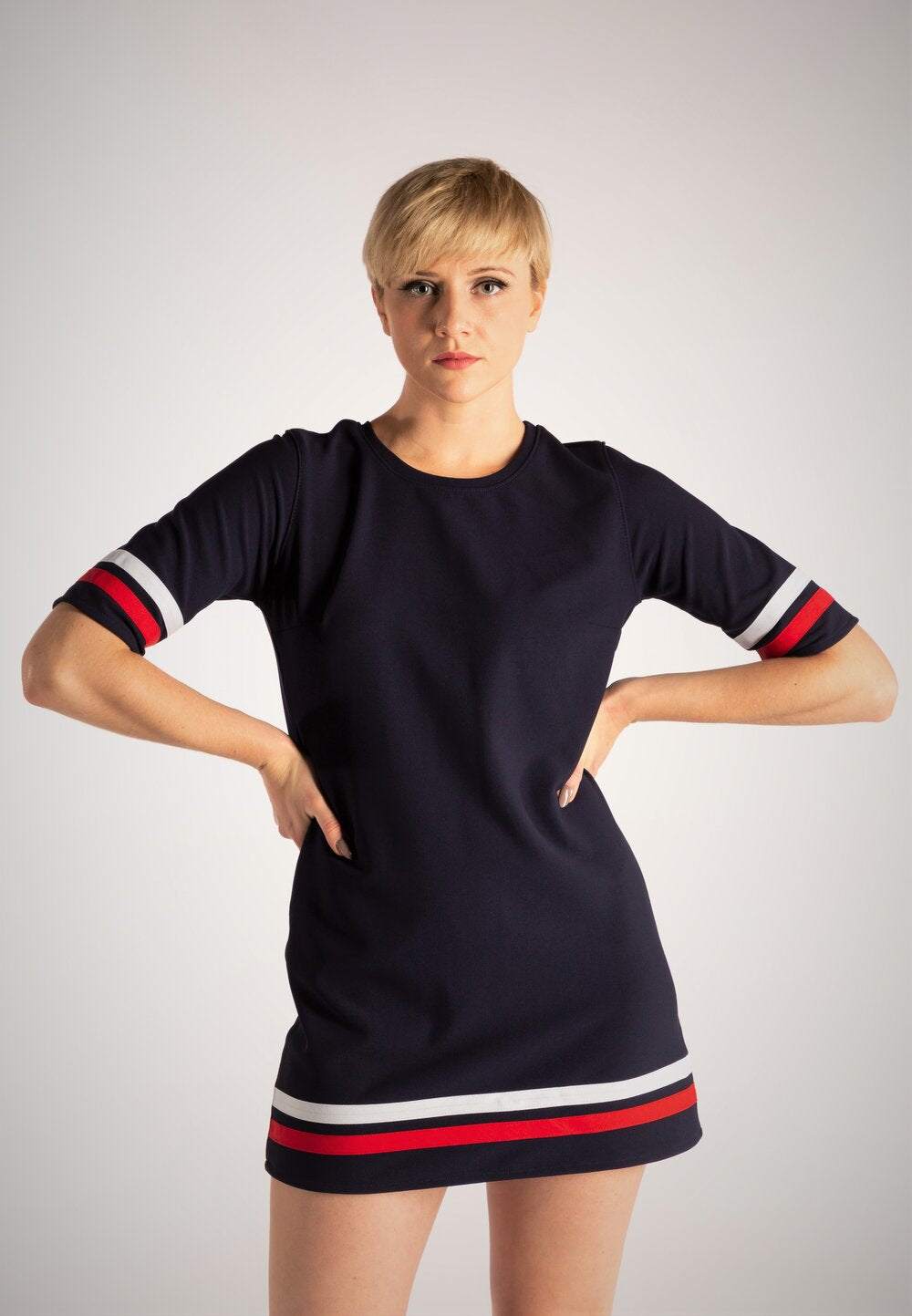 Love Her Madly ‘Bridget’ Navy with Red & White Dress