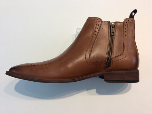 Roamers Zip Ankle Boots, Tan