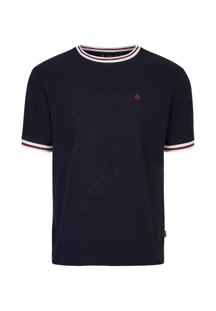 Merc ‘Redbridge’ Tipped T-Shirt, Black