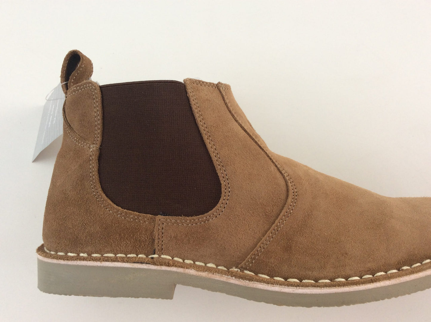 Roamers Twin Gusset Suede Ankle Boots,Taupe