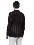 Relco Striped Boating Blazer, Navy with Gold & Burgundy