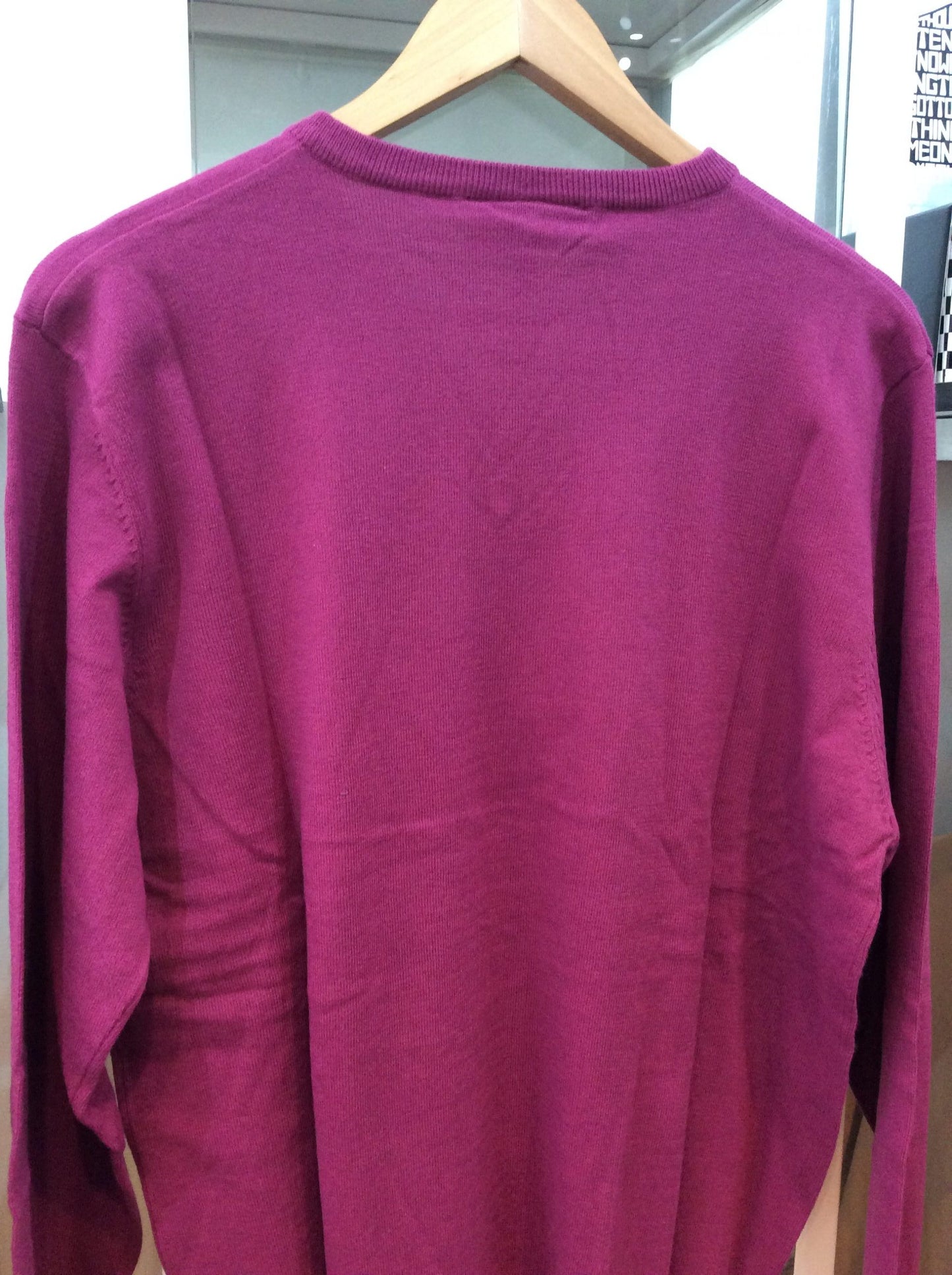 SALE Peter Gribby Premium Cotton and Cashmere Blend V-Neck Jumper, Beetroot