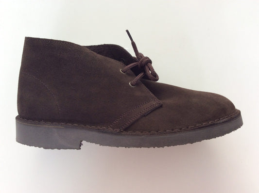 Roamers Classic Style Desert Boots, Dark Brown