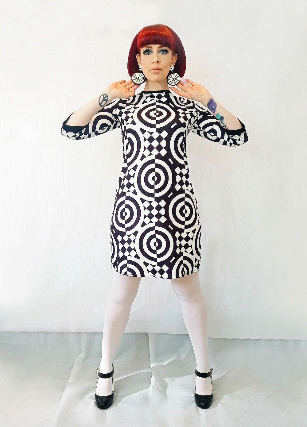 Love Her Madly ‘Jessie’ Pop Art Mod Dress, Black and White