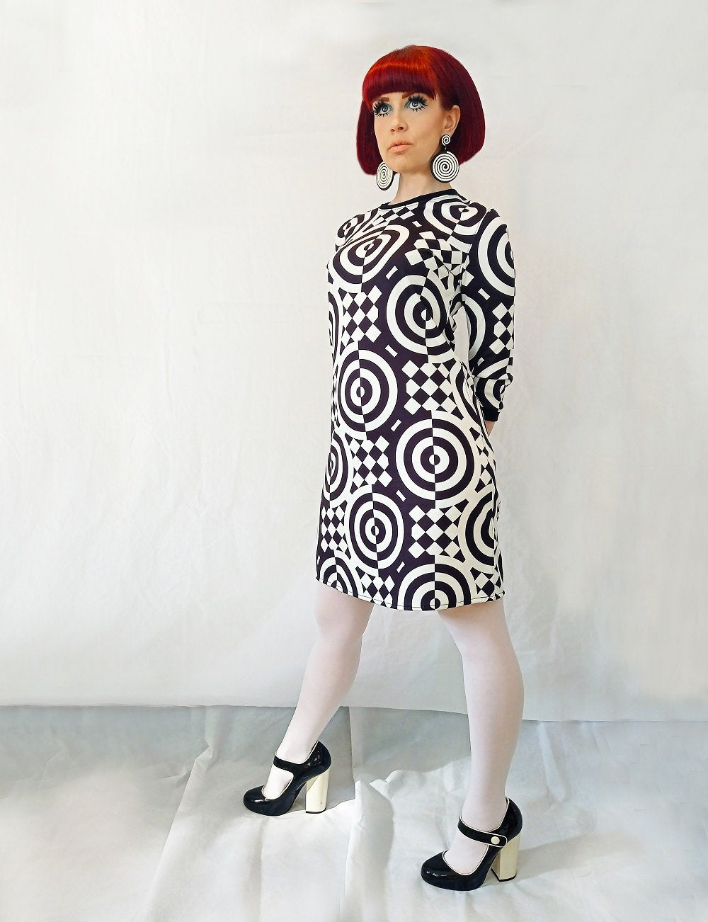 Love Her Madly ‘Jessie’ Pop Art Mod Dress, Black and White