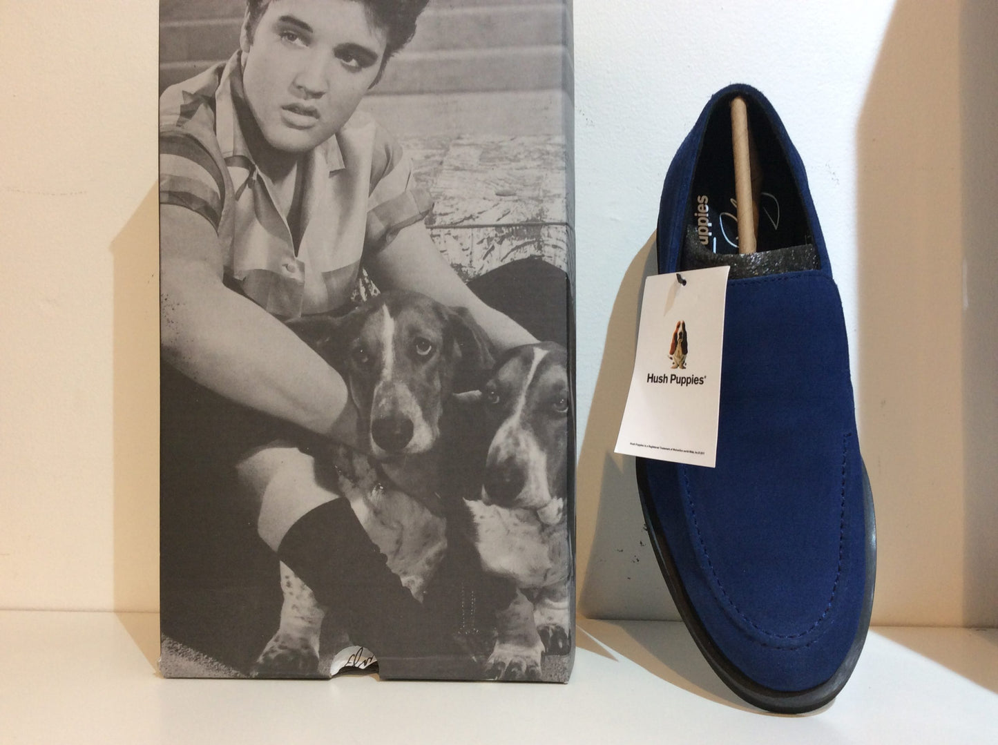 Hush Puppies Elvis Collection, Blue Suede Slip On Shoes
