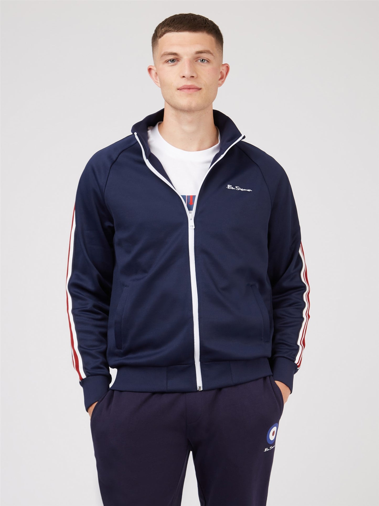 Ben Sherman Zip Track Top, Marine Blue