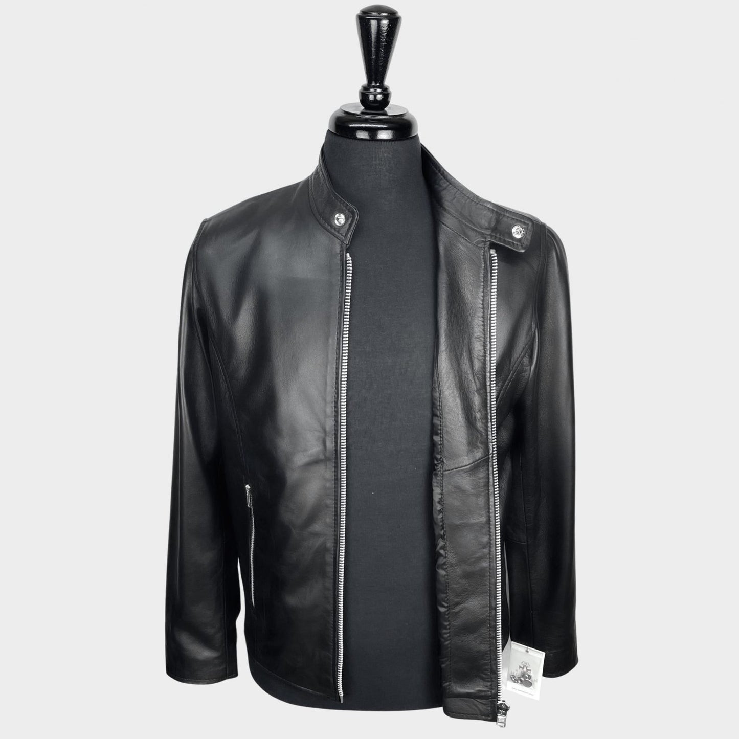 Black Leather Cafe Racer Jacket from Real Hoxton