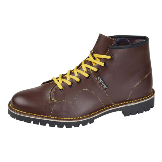 Wine Leather Monkey Boots, Grafters Heritage Range, Unisex.