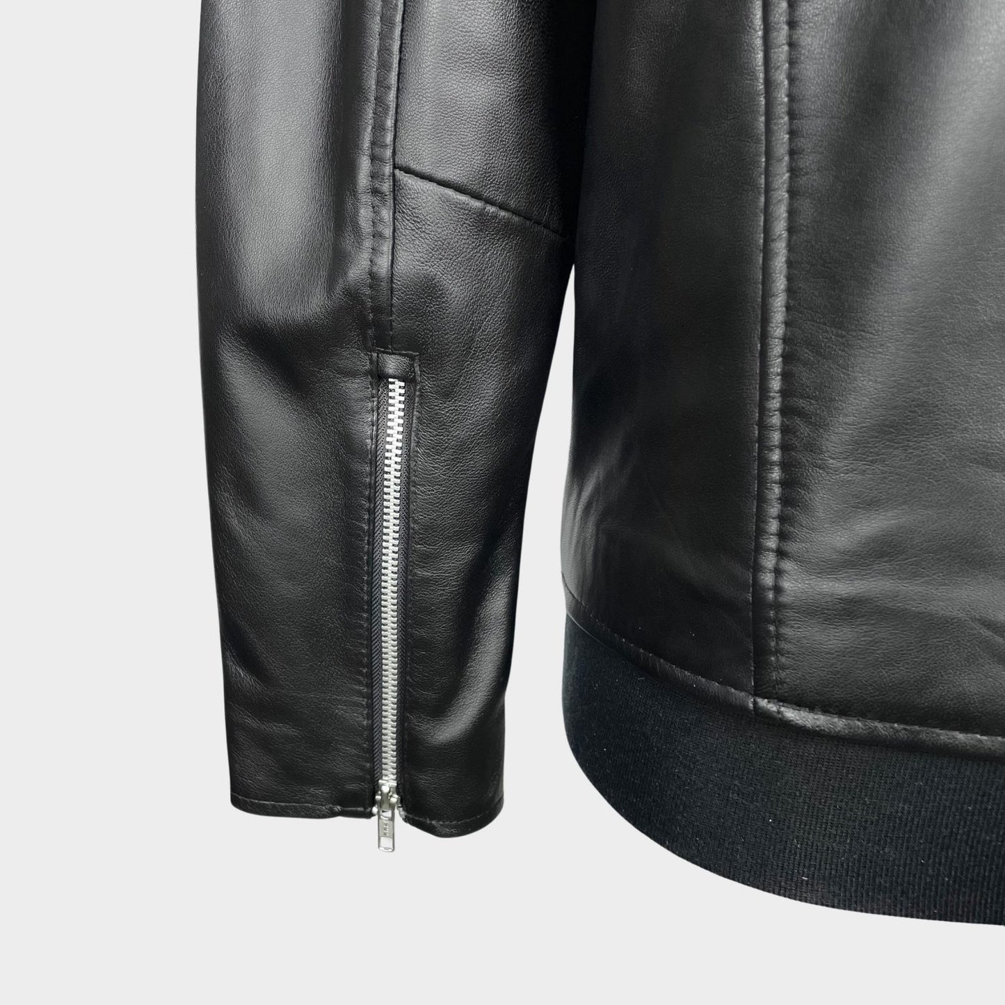Black Leather Cafe Racer Jacket from Real Hoxton