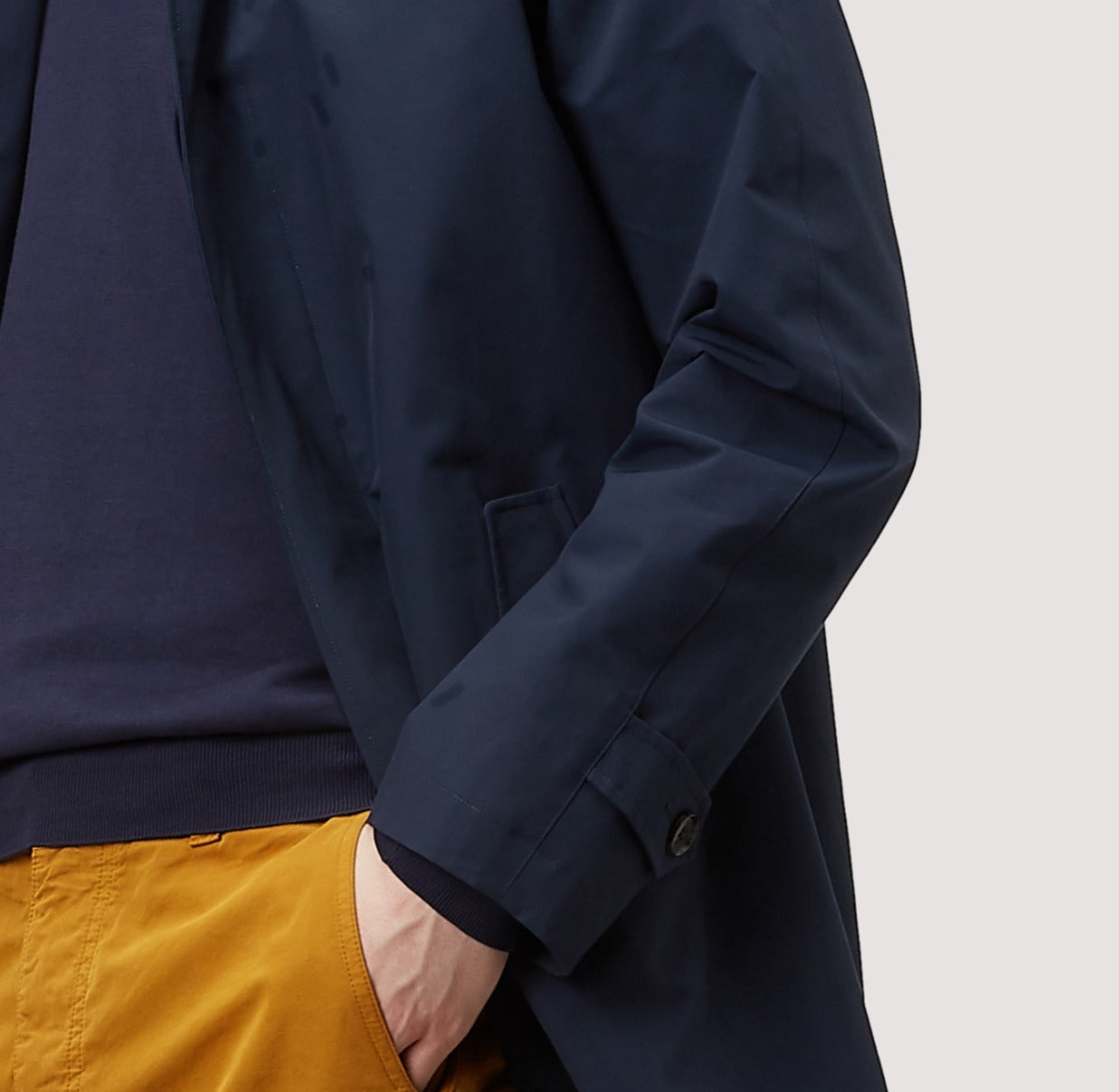 Rain Mac Coat from Real Hoxton, Navy