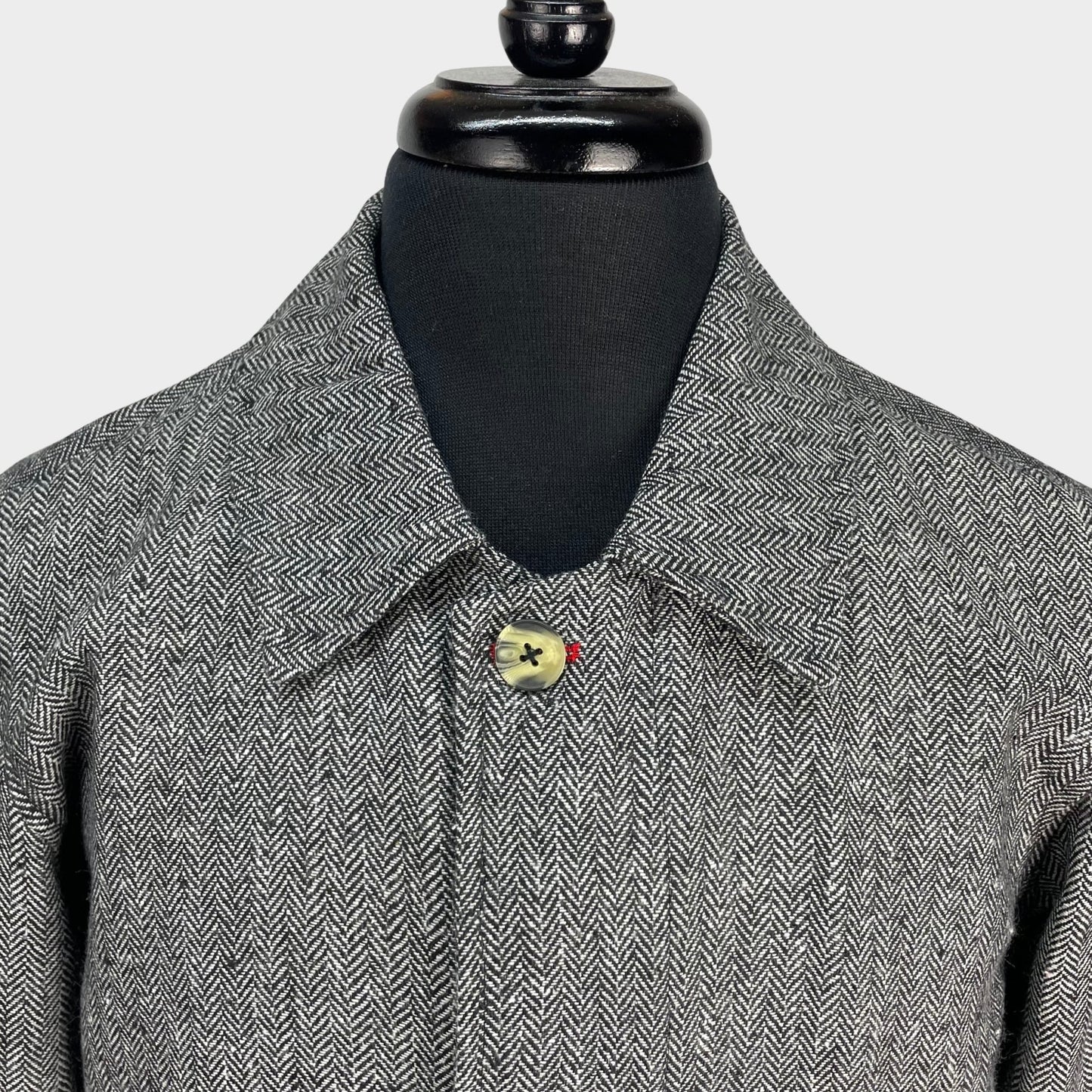 Herringbone Wool Mac Coat from Real Hoxton