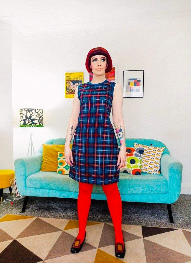 Love Her Madly ‘Susie’ Tartan Shift Dress, Blue & Red