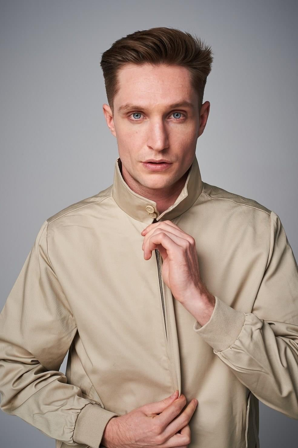 Merc Men’s Harrington Jacket, Beige