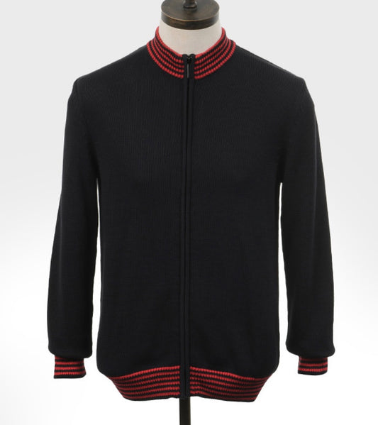Art Gallery ‘Torch’ Knitted Cardigan, Black with Red