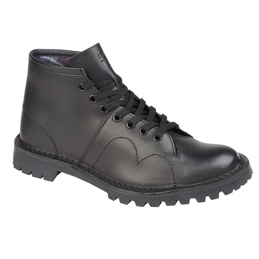 Black Leather Monkey Boots, Grafters Heritage Range. Unisex.