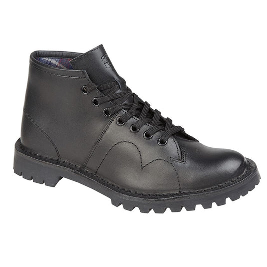 Black Leather Monkey Boots, Grafters Heritage Range. Unisex.